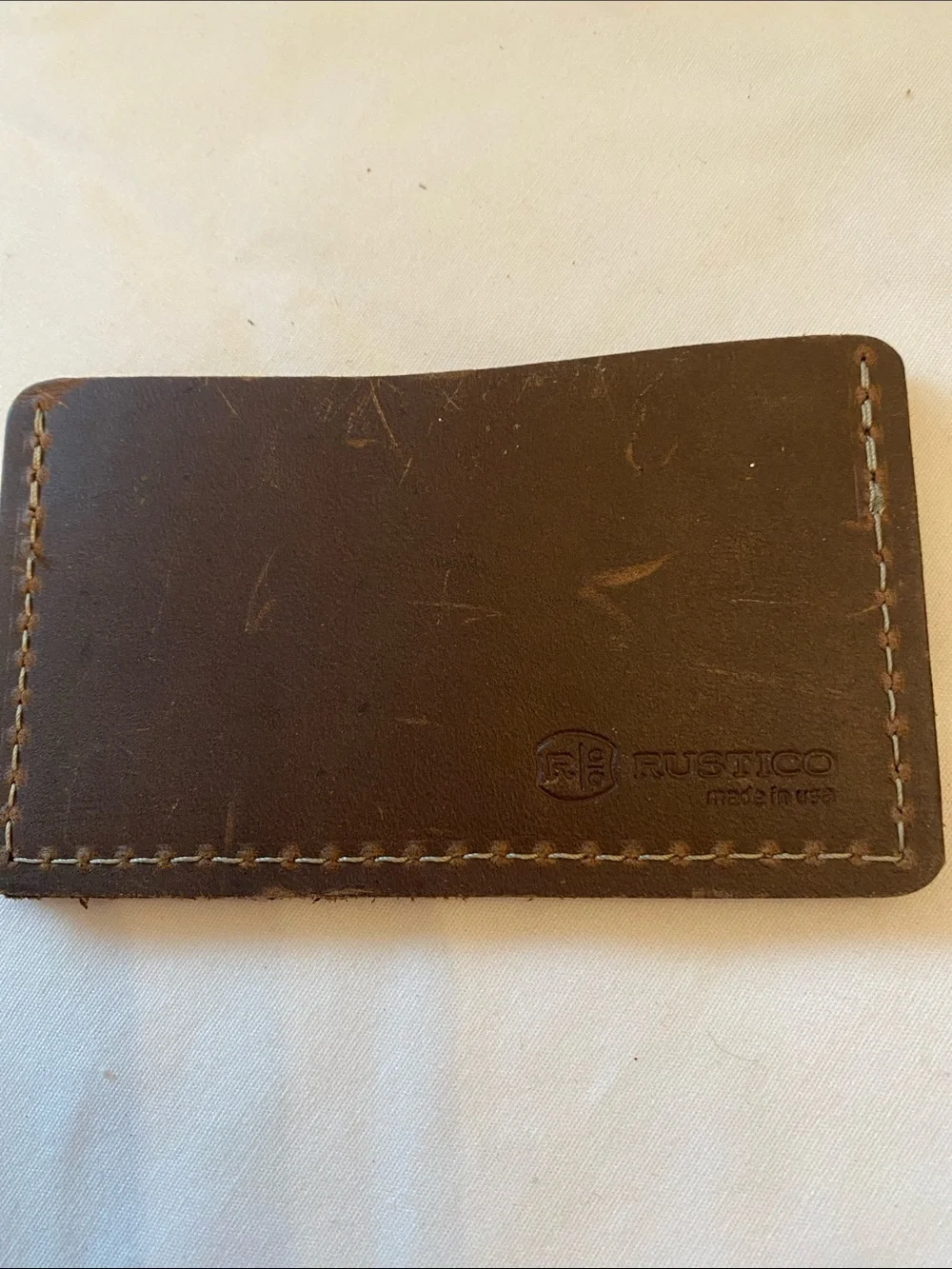 🦩Rustico leather wallet Minimalist Brown Leather Card Sleeve🦩